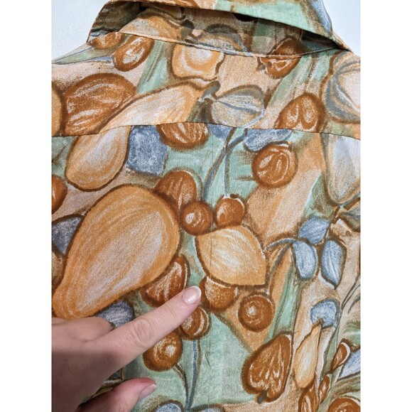 Mens Golden Arrow Camp Shirt  Pocket Fruit Pattern Vintage 60s XL Chest 51 - Picture 4 of 5